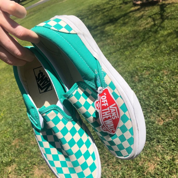 Mint green checkered vans - Picture 2 of 3